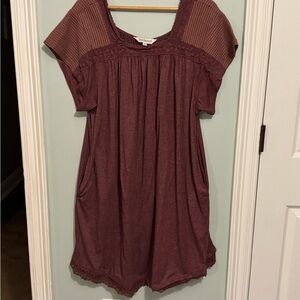 DAVI & DANI Burgundy Midi Dress